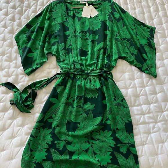 Megan Park Dresses & Skirts - Megan Park Senna Silk Belted Dress